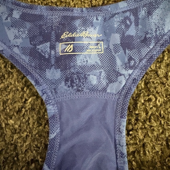 Eddie Bauer Women's Patterned Blue Tank Top - Picture 2 of 3